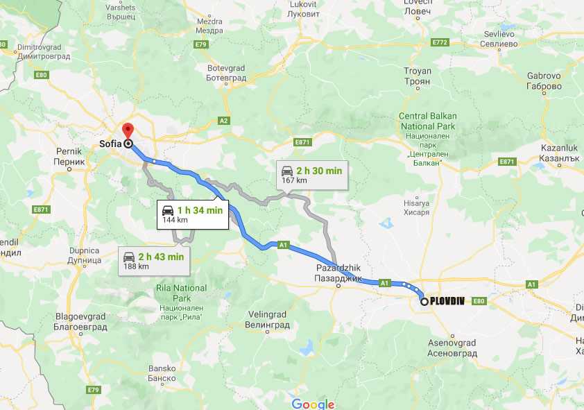 How to get from Plovdiv to Sofia?