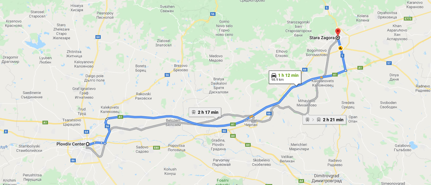 From Stara Zagora to Plovdiv Transportation